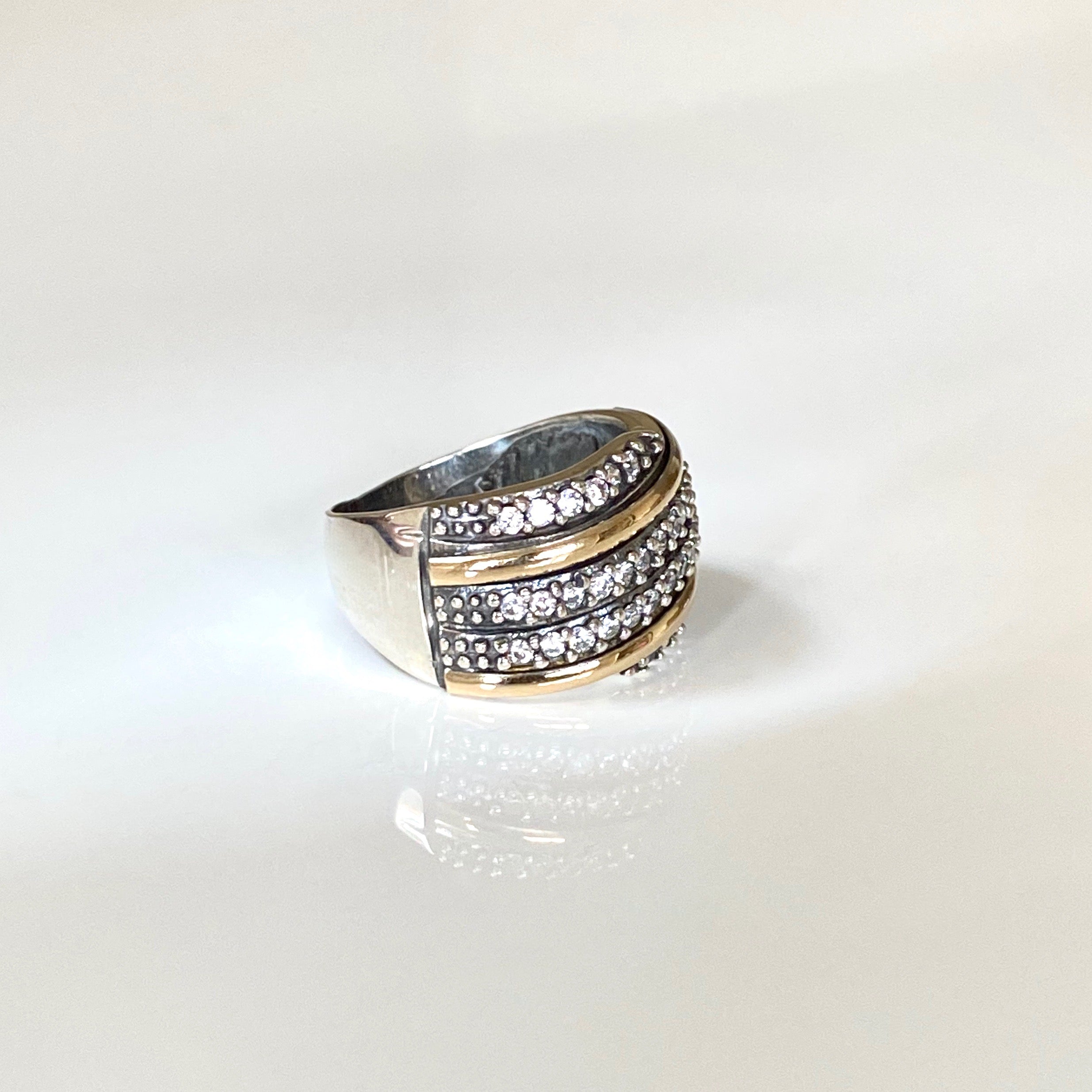 CHLOE RING - Sterling Silver & 14k Yellow Gold-Tayroni