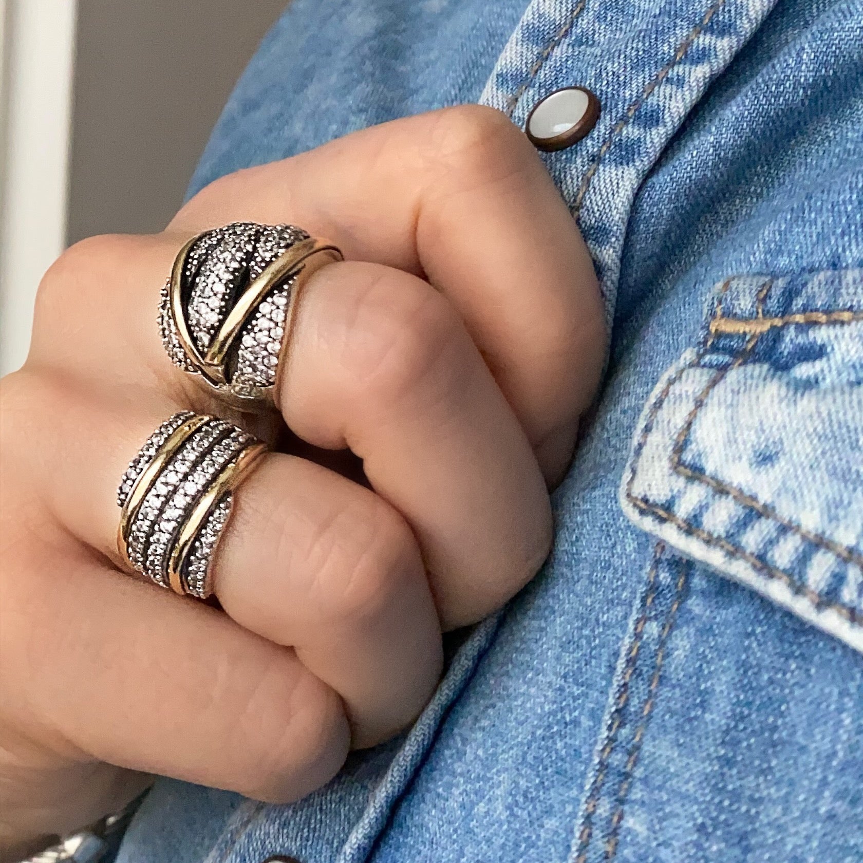 CHLOE RING - Sterling Silver & 14k Yellow Gold-Tayroni