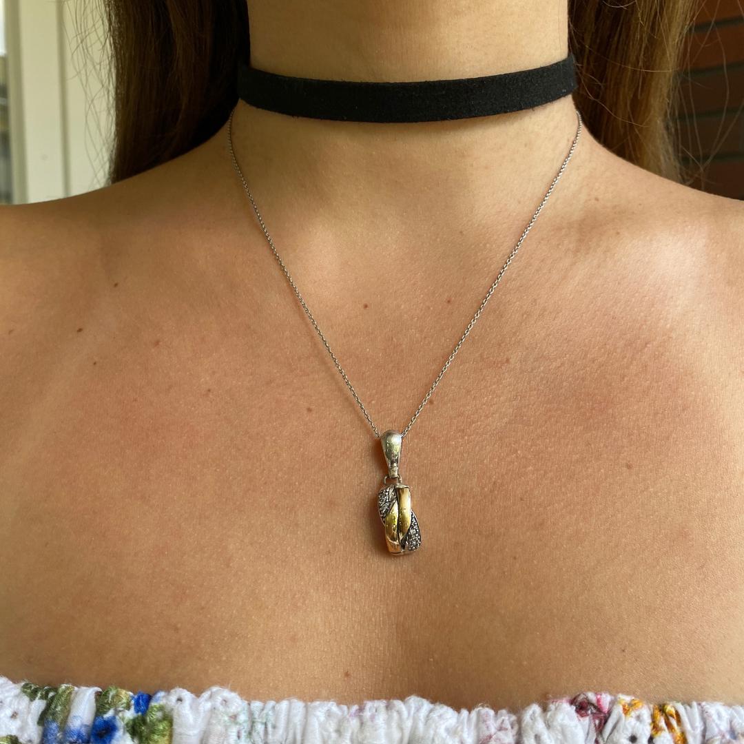 DOLCE VITA NECKLACE - Sterling Silver & 14k Yellow Gold-Tayroni