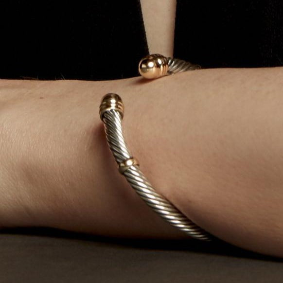 EDEN ROC CUFF BRACELET - Sterling Silver and 14k Yellow Gold-Tayroni