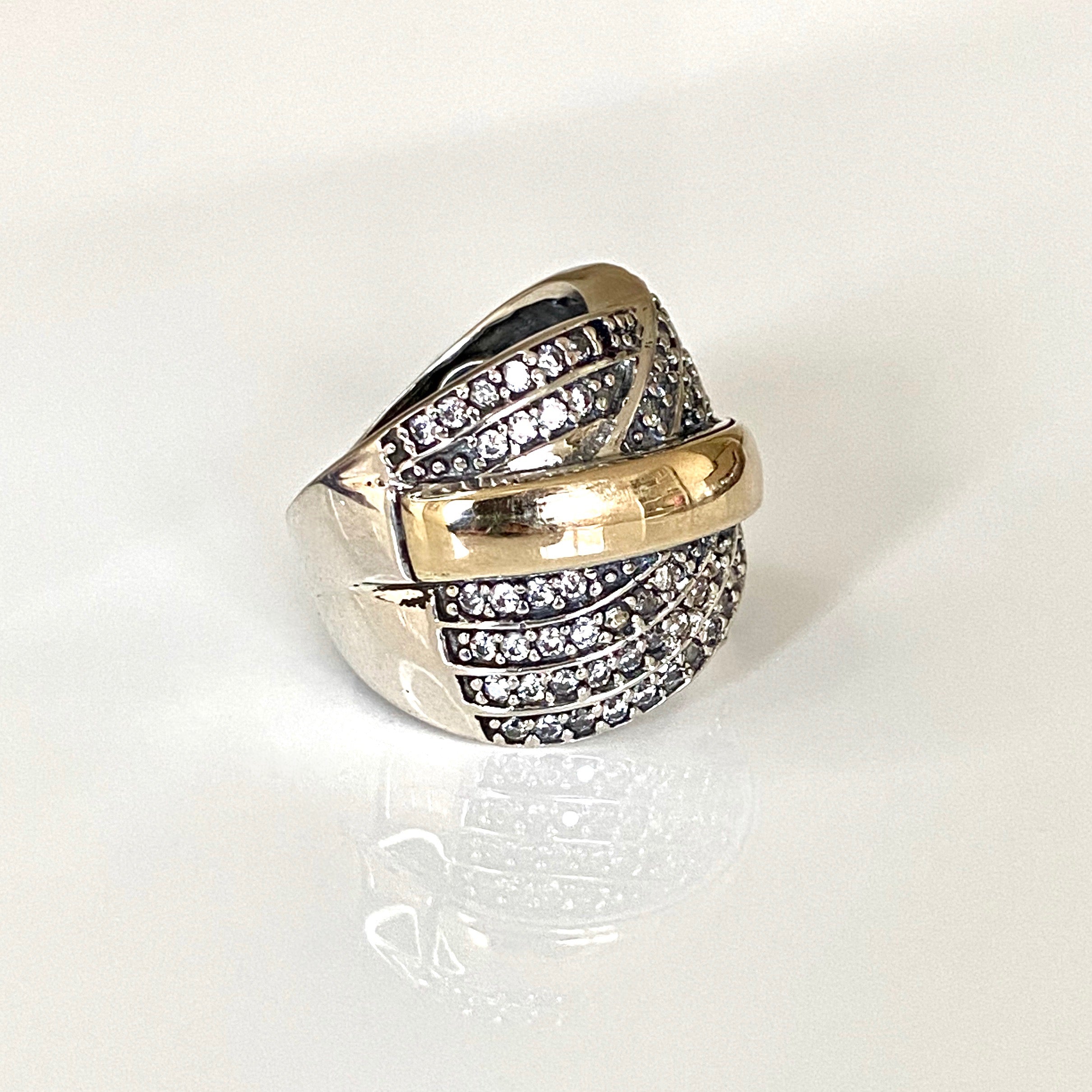 FONTELINA RING - Sterling Silver & 14k Yellow Gold-Tayroni