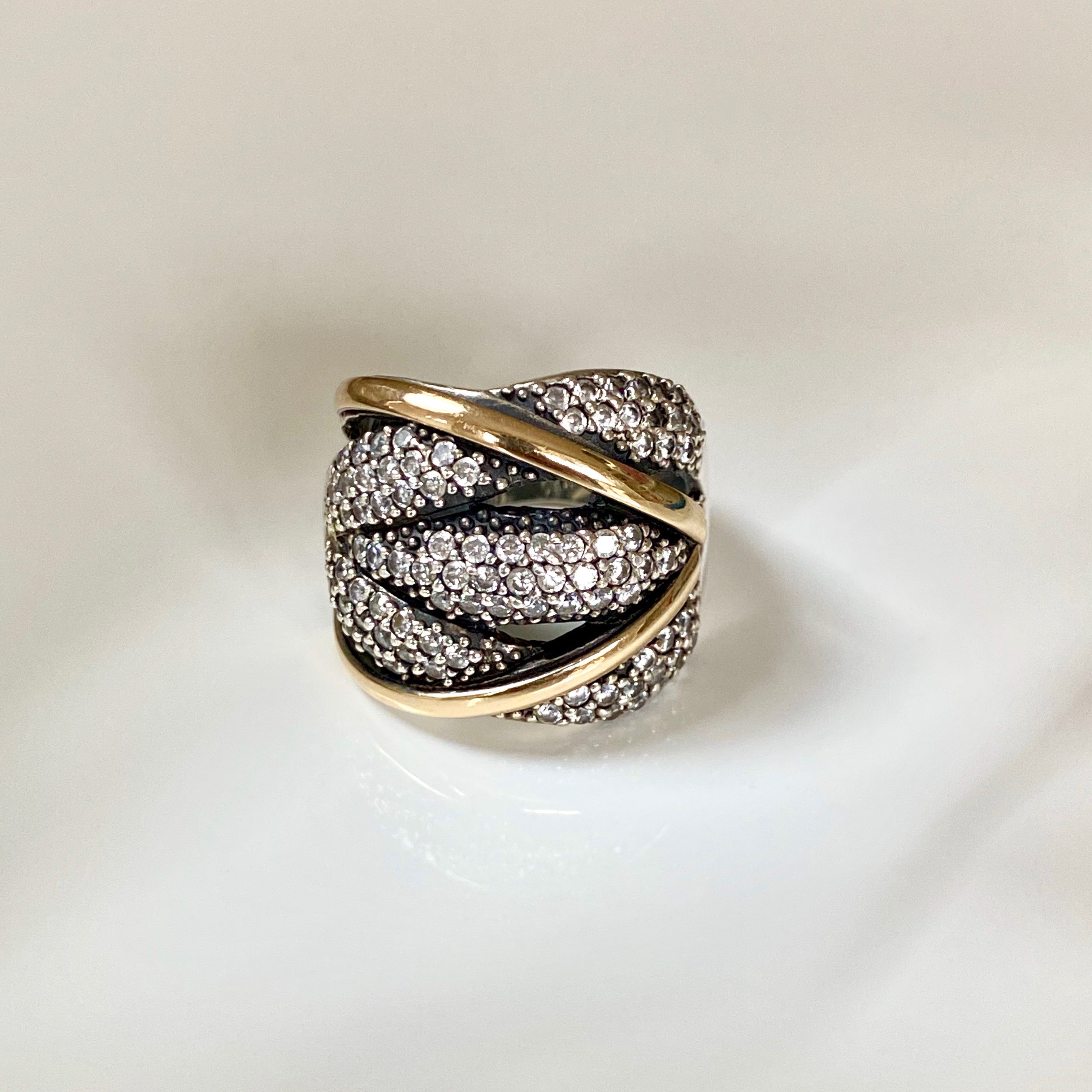 GALAXY RING - Sterling Silver & 14k Yellow Gold-Tayroni