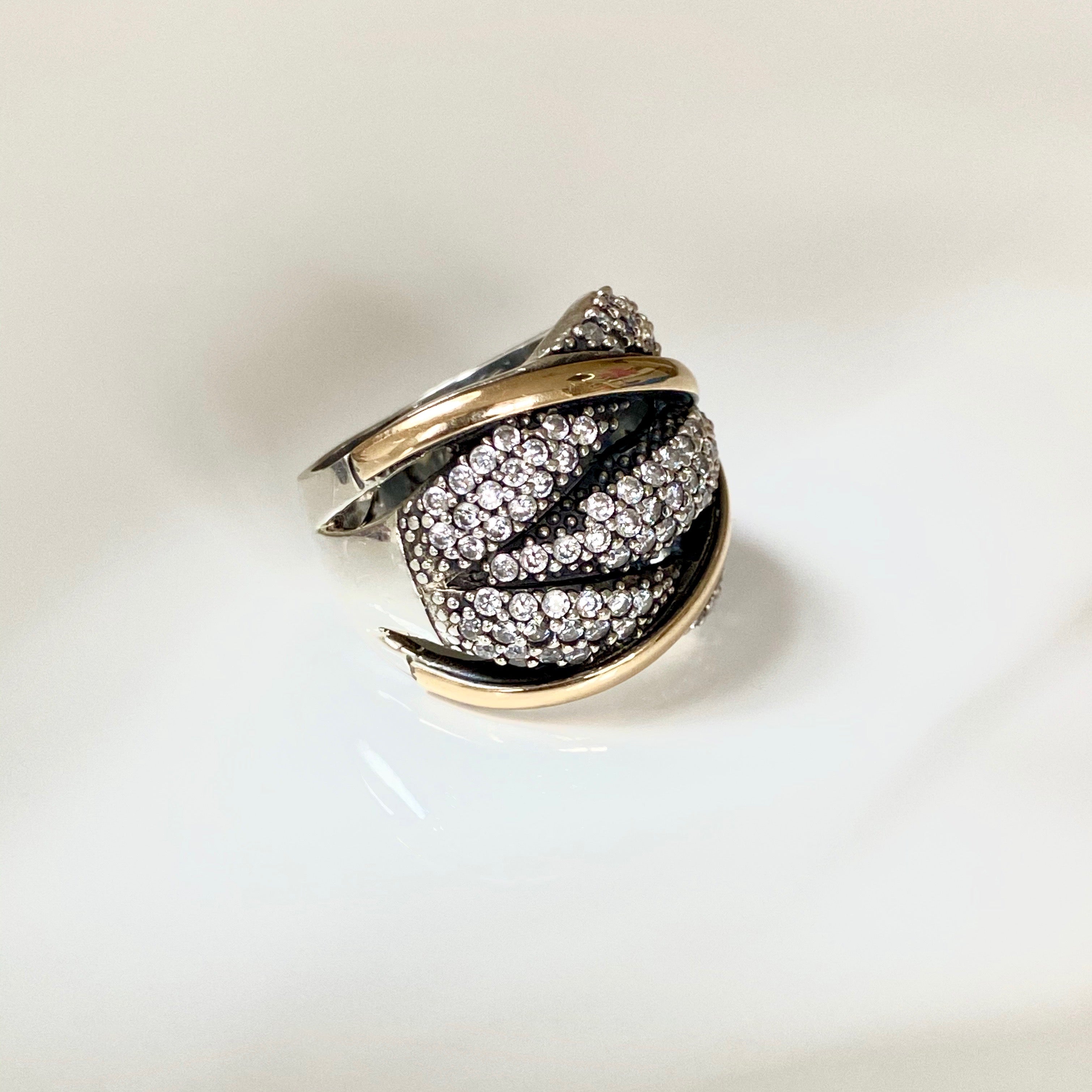 GALAXY RING - Sterling Silver & 14k Yellow Gold-Tayroni