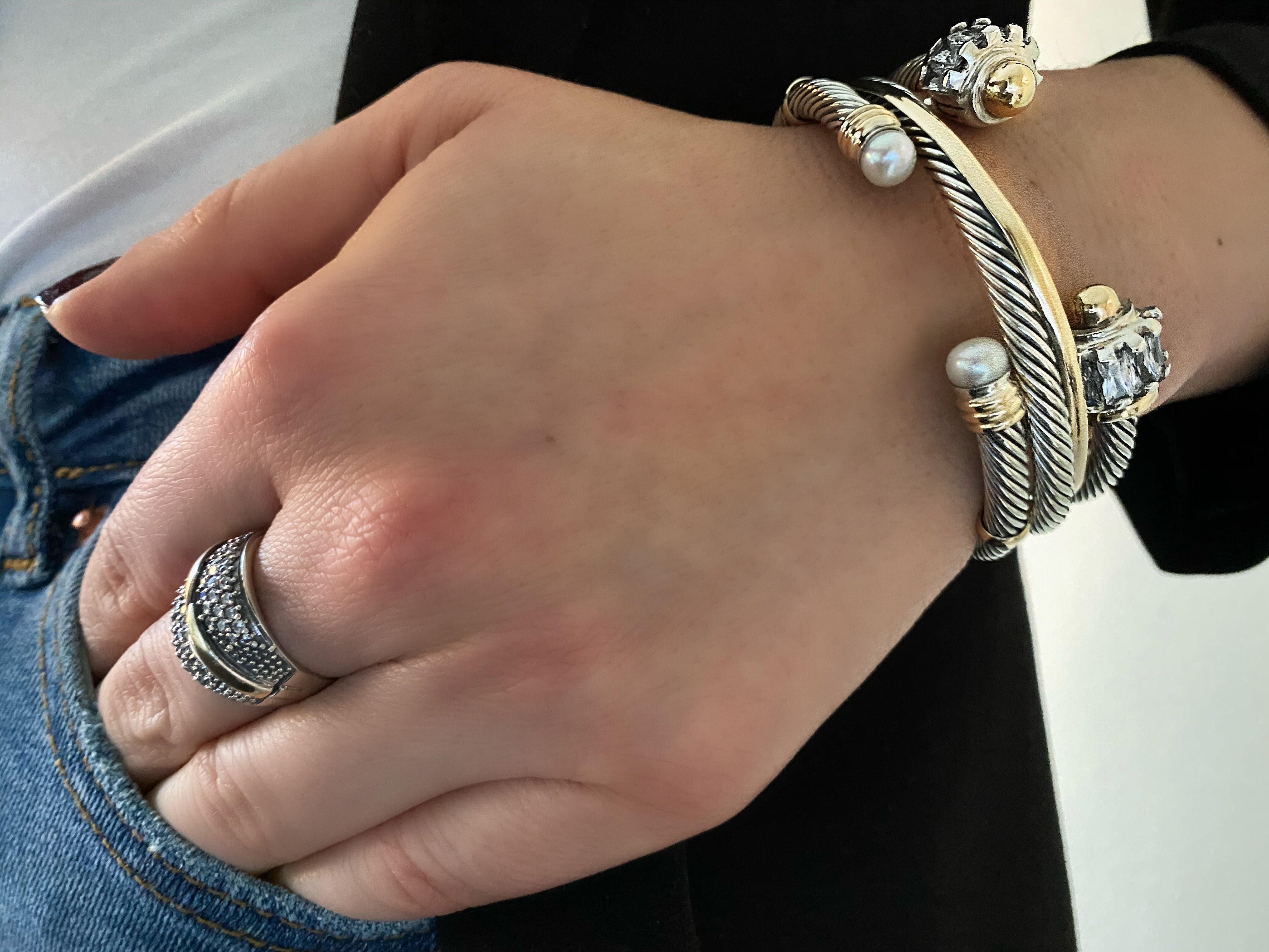 GRACE CUFF BRACELET - Sterling Silver and 14k Yellow Gold-Tayroni