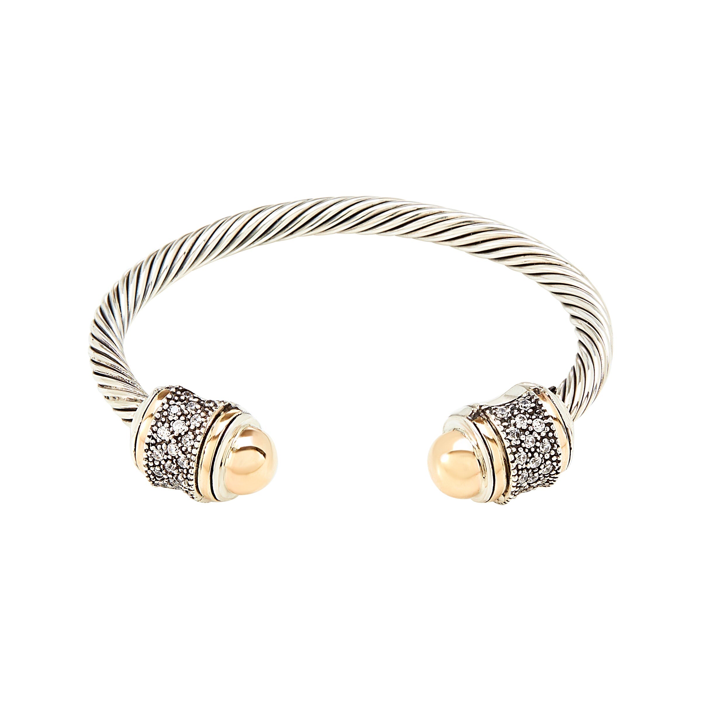 HAMPTONS CUFF BRACELET - Sterling Silver & 14k Yellow Gold-Tayroni