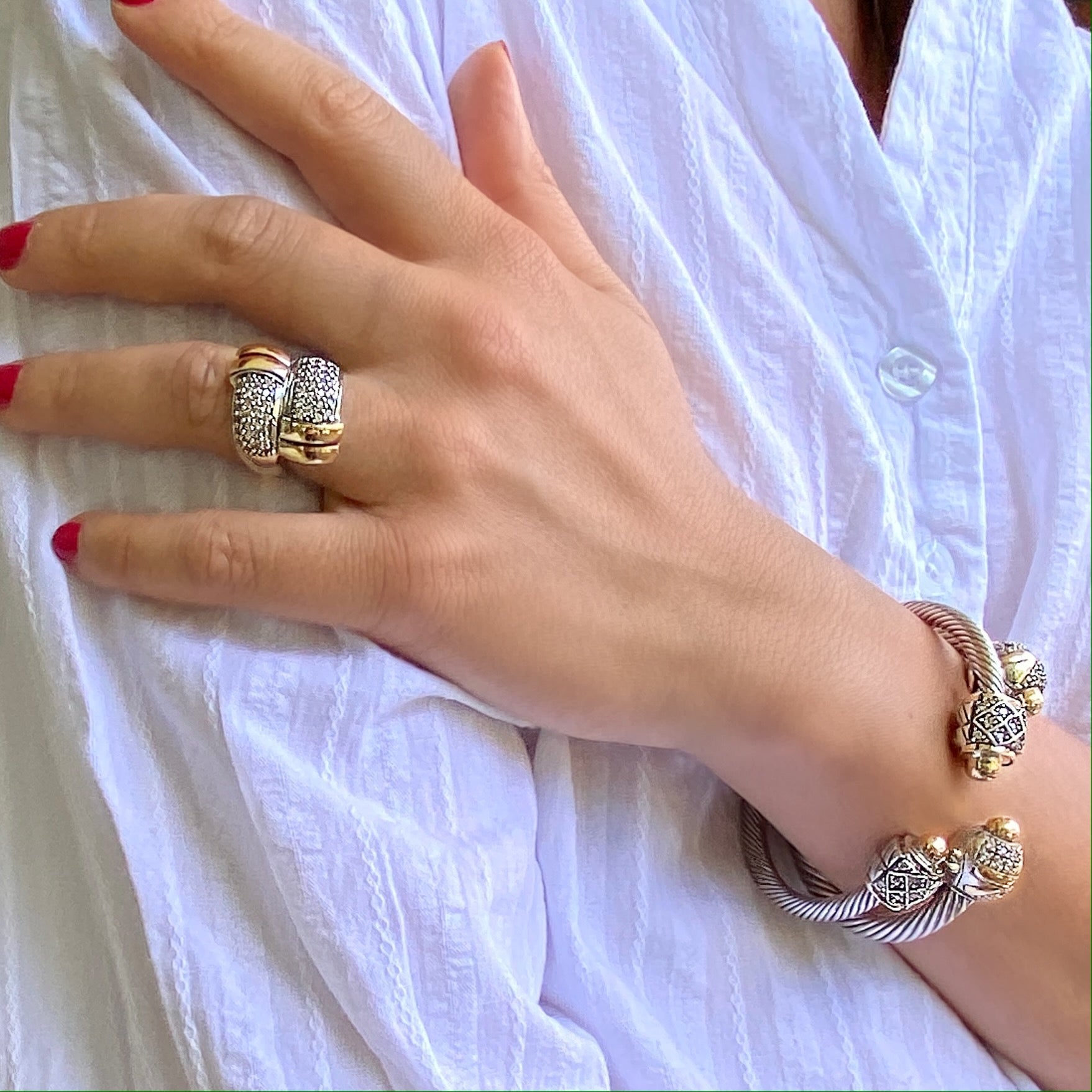 HAMPTONS RING - Sterling Silver & 14k Yellow Gold-Tayroni