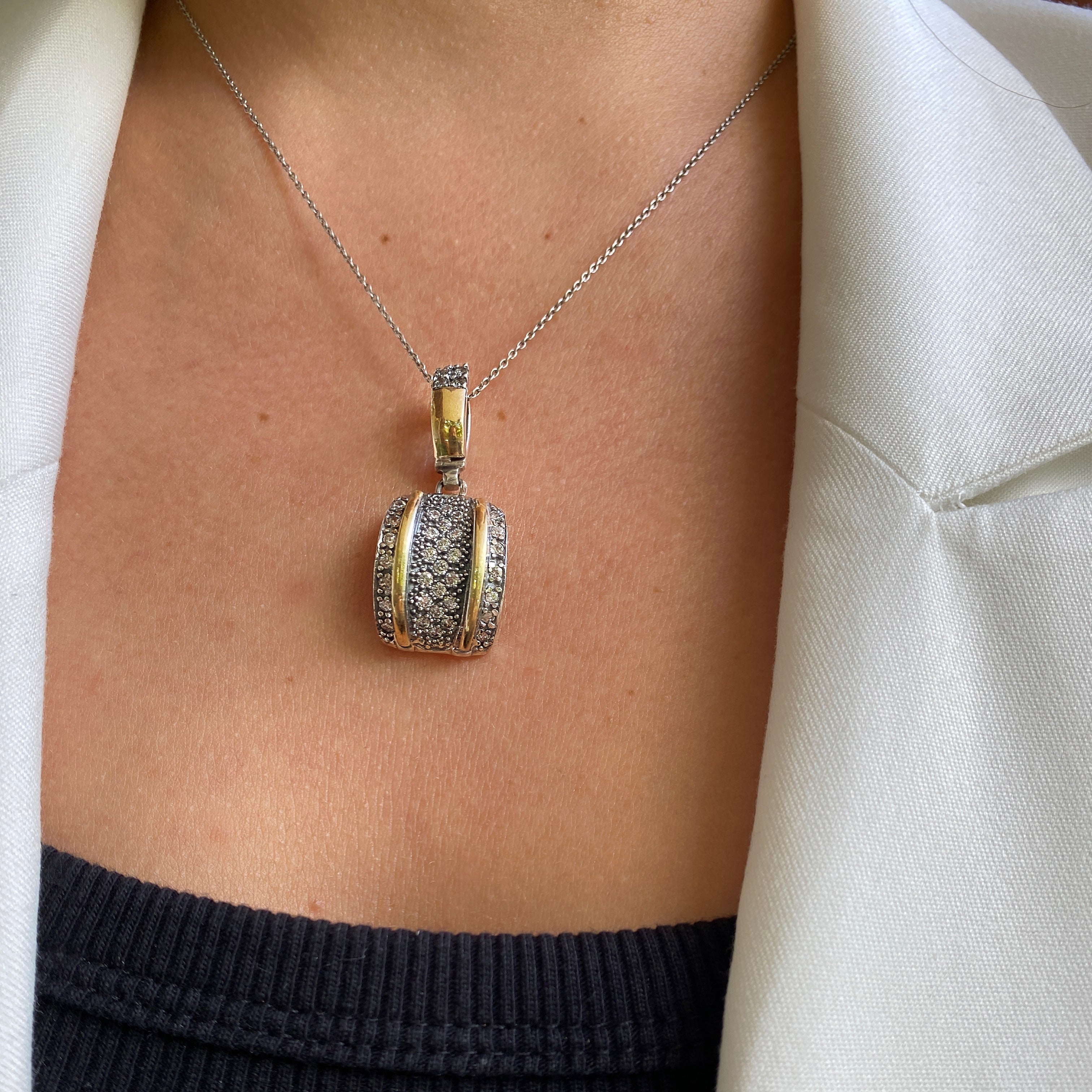 INFINITY NECKLACE - Sterling Silver & 14k Yellow Gold-Tayroni
