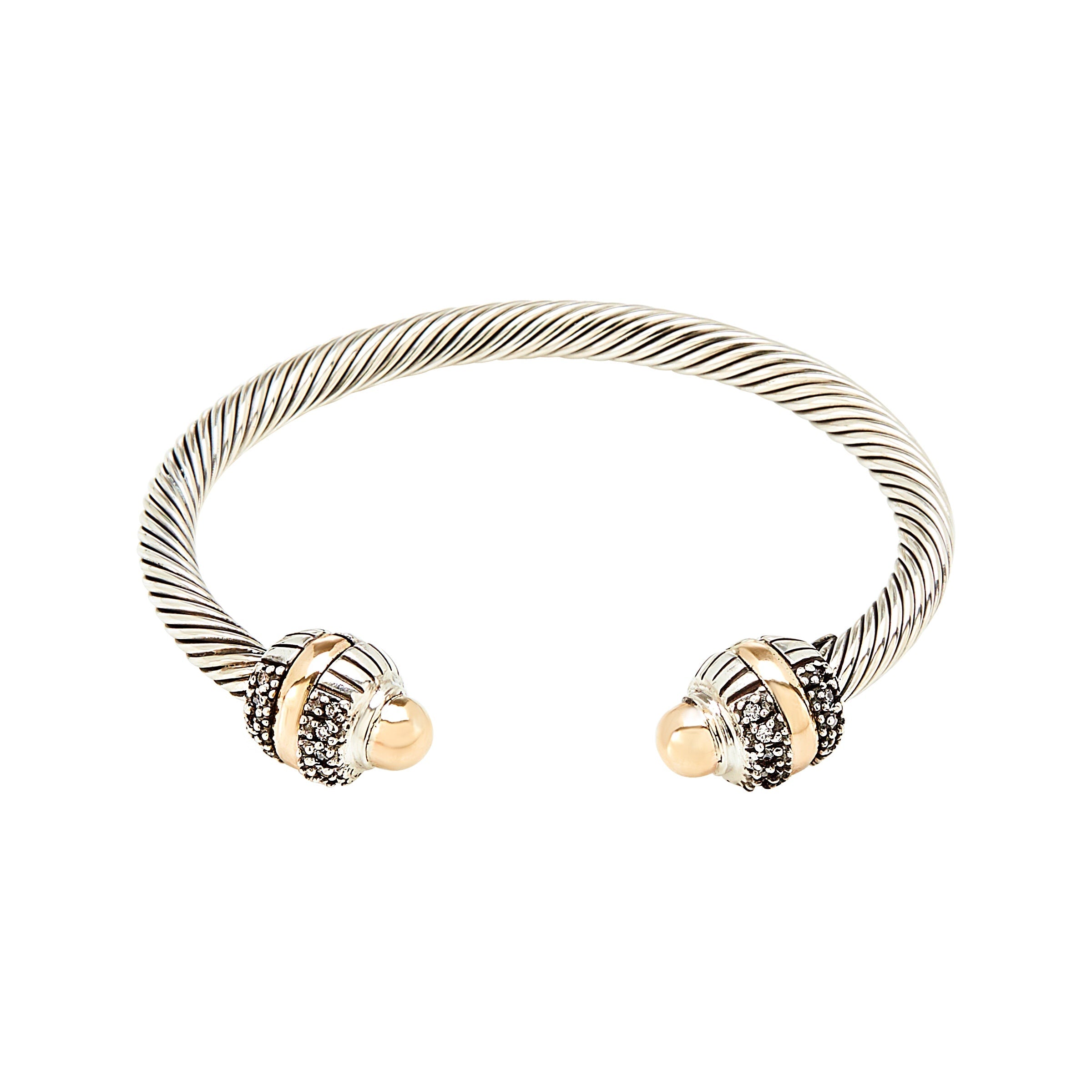 INTERSTELLAR CUFF BRACELET - Sterling Silver & 14k Yellow Gold-Tayroni