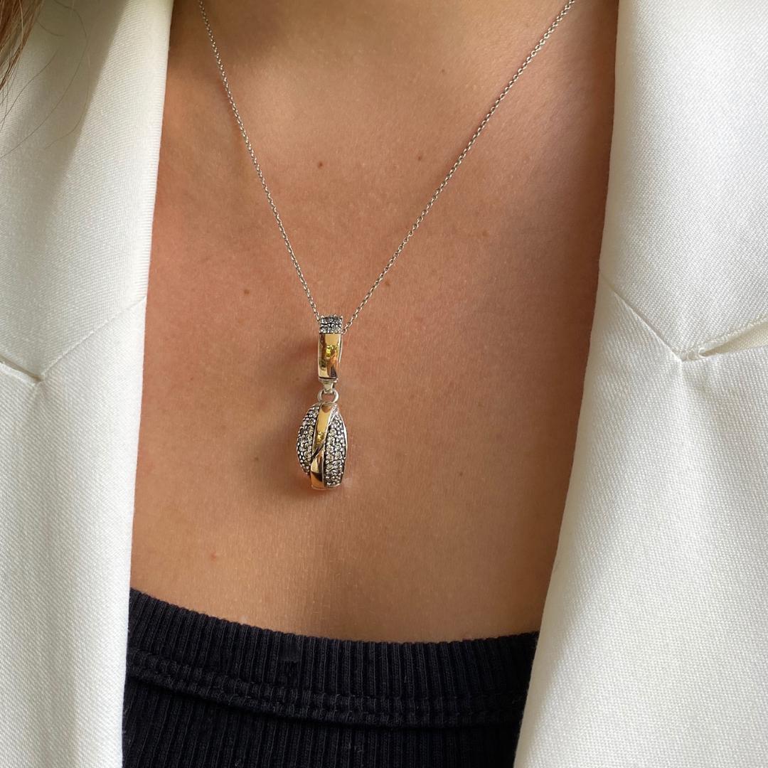 INTERSTELLAR NECKLACE - Sterling Silver & 14k Yellow Gold-Tayroni