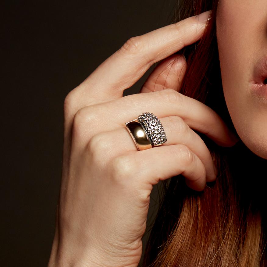 INTERSTELLAR RING - Sterling Silver & 14k Yellow Gold-Tayroni
