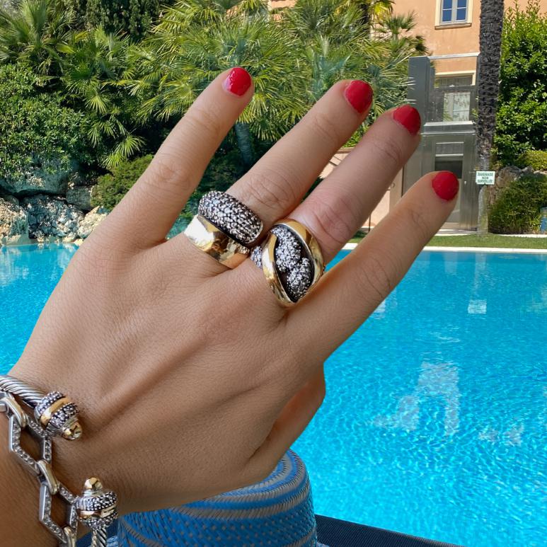 INTERSTELLAR RING - Sterling Silver & 14k Yellow Gold-Tayroni