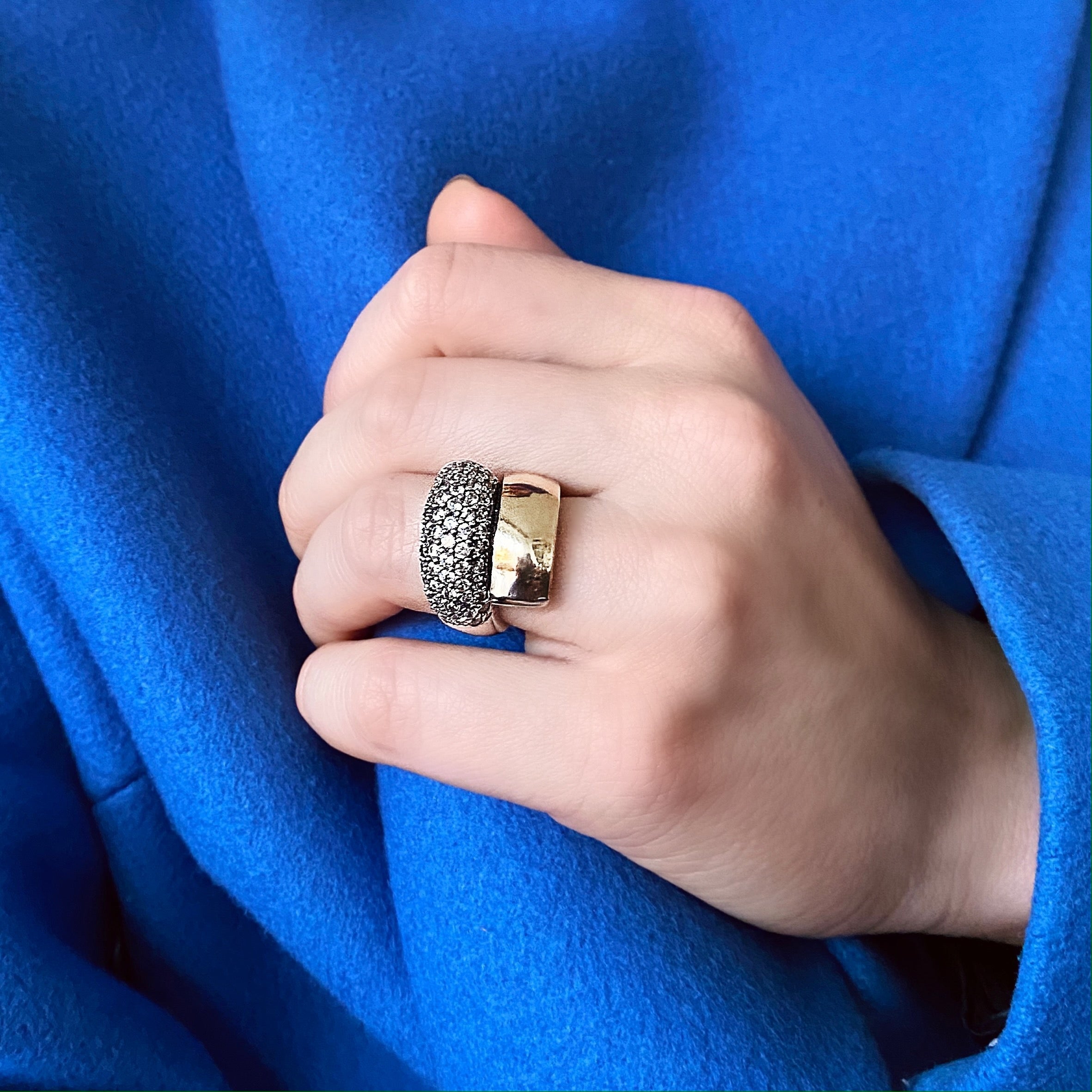 INTERSTELLAR RING - Sterling Silver & 14k Yellow Gold-Tayroni