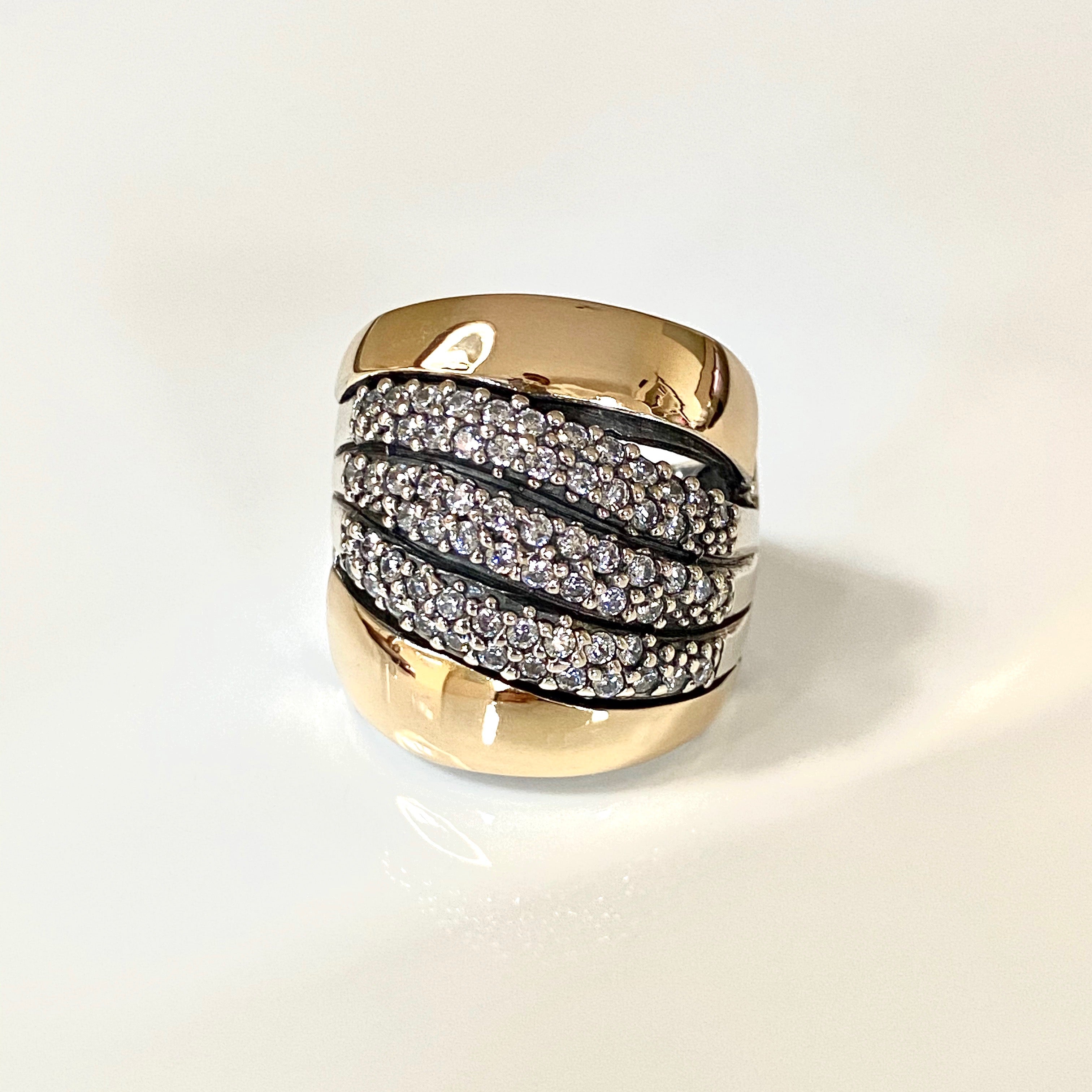 MAKE A WISH RING - Sterling Silver & 14k Yellow Gold-Tayroni