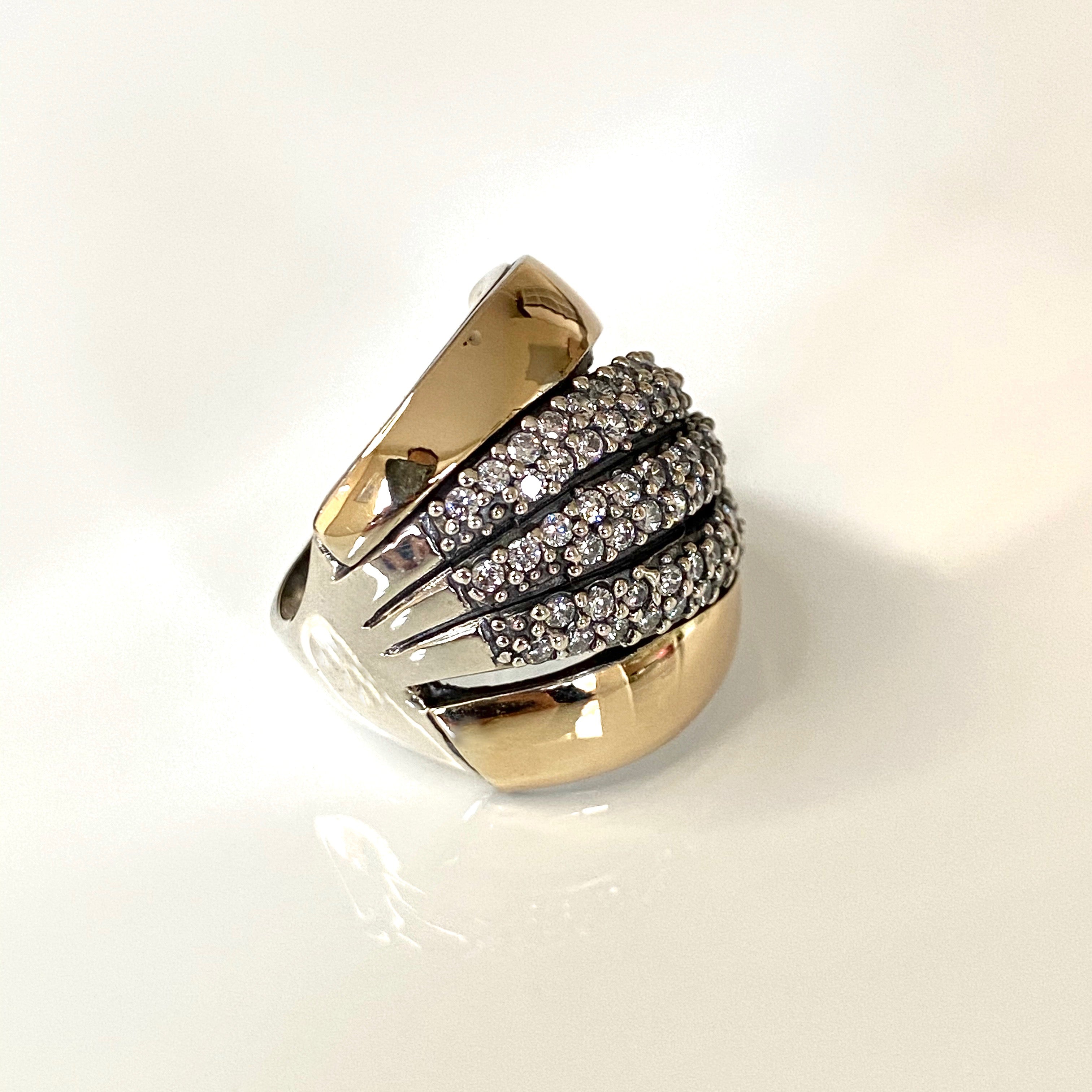 MAKE A WISH RING - Sterling Silver & 14k Yellow Gold-Tayroni