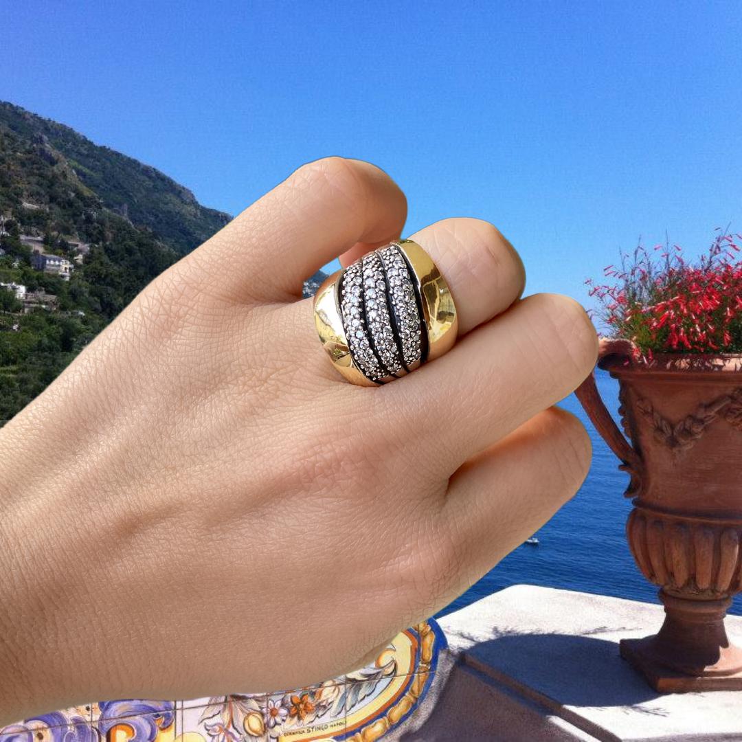 MAKE A WISH RING - Sterling Silver & 14k Yellow Gold-Tayroni