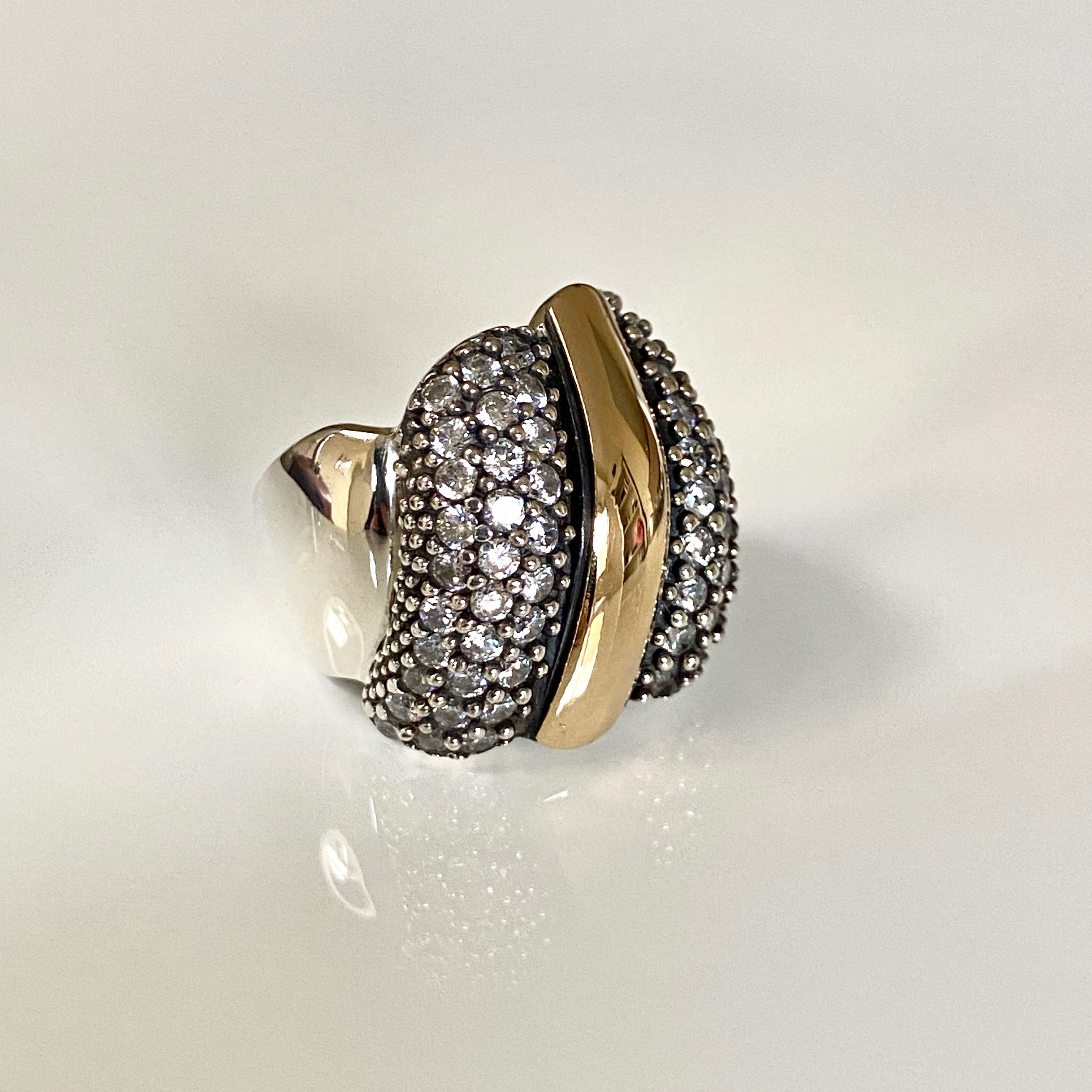 MONACO RING - Sterling Silver & 14k Yellow Gold-Tayroni