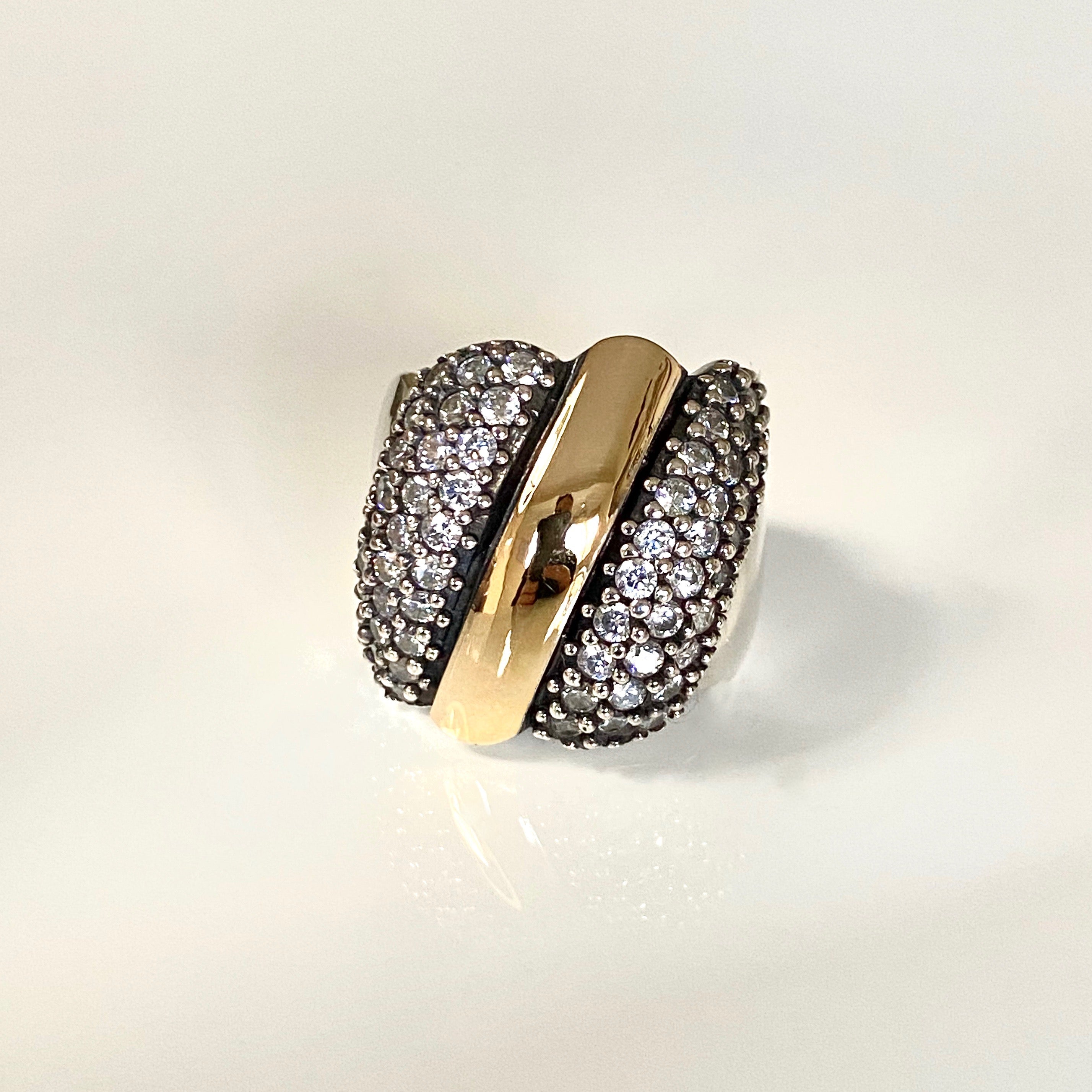 MONACO RING - Sterling Silver & 14k Yellow Gold-Tayroni