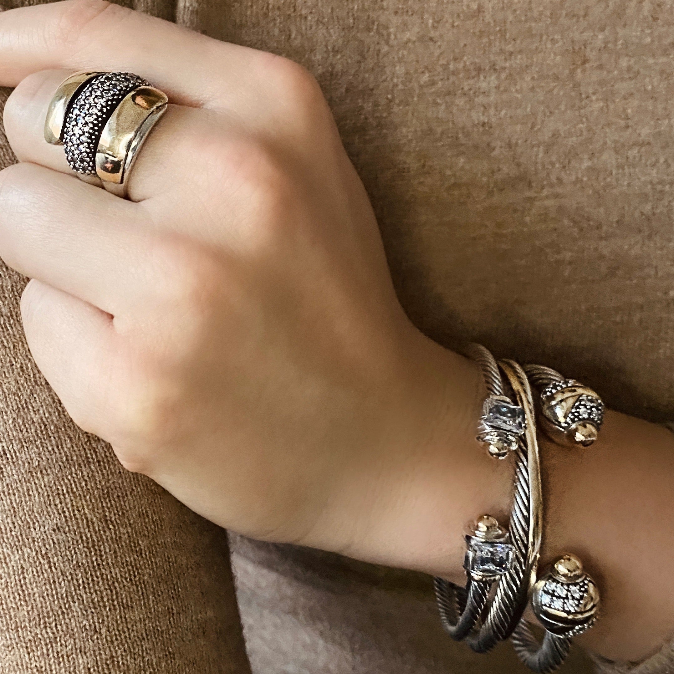 MONTE CARLO RING - Sterling Silver and 14k Yellow Gold-Tayroni