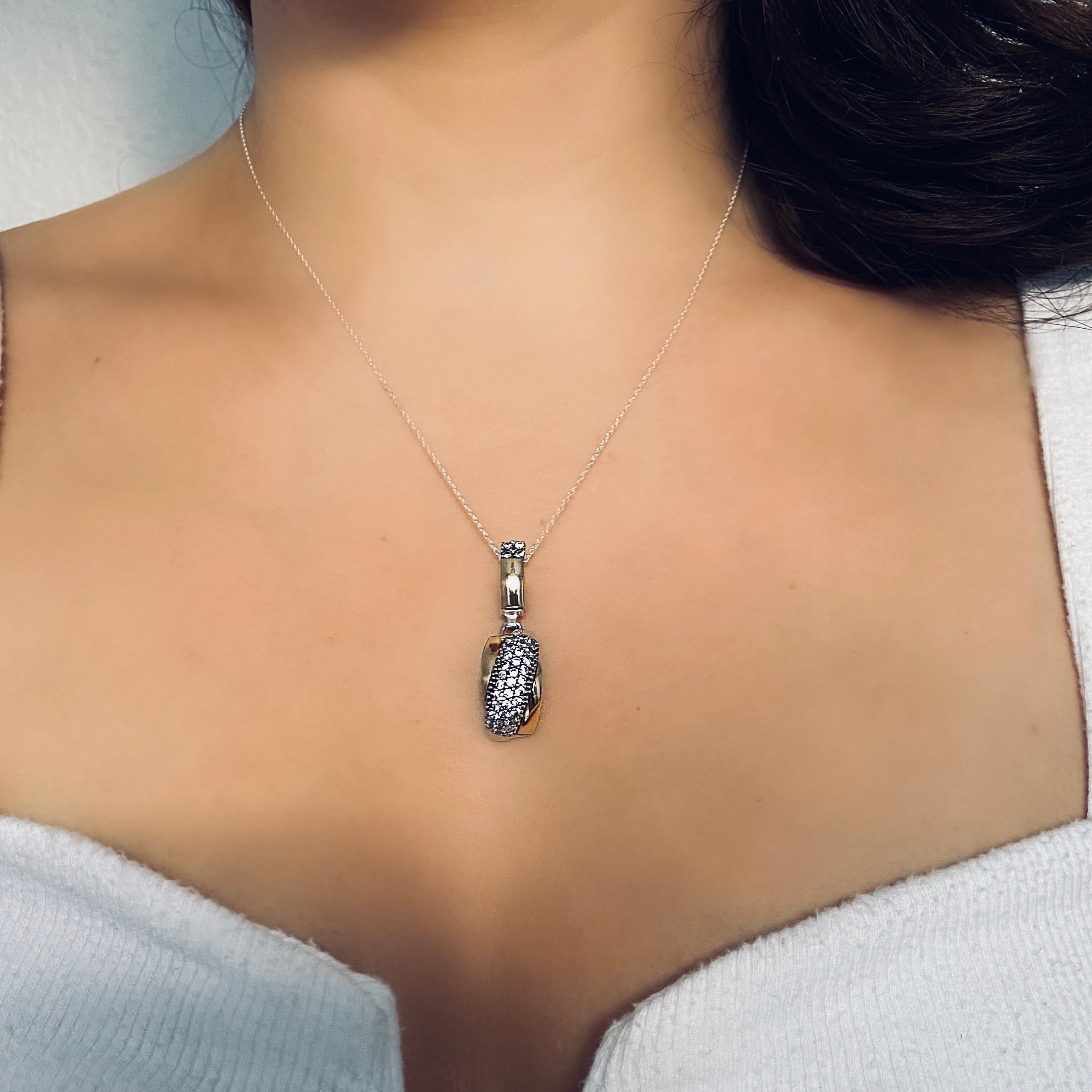 NOBU NECKLACE - Sterling Silver & 14k Yellow Gold-Tayroni