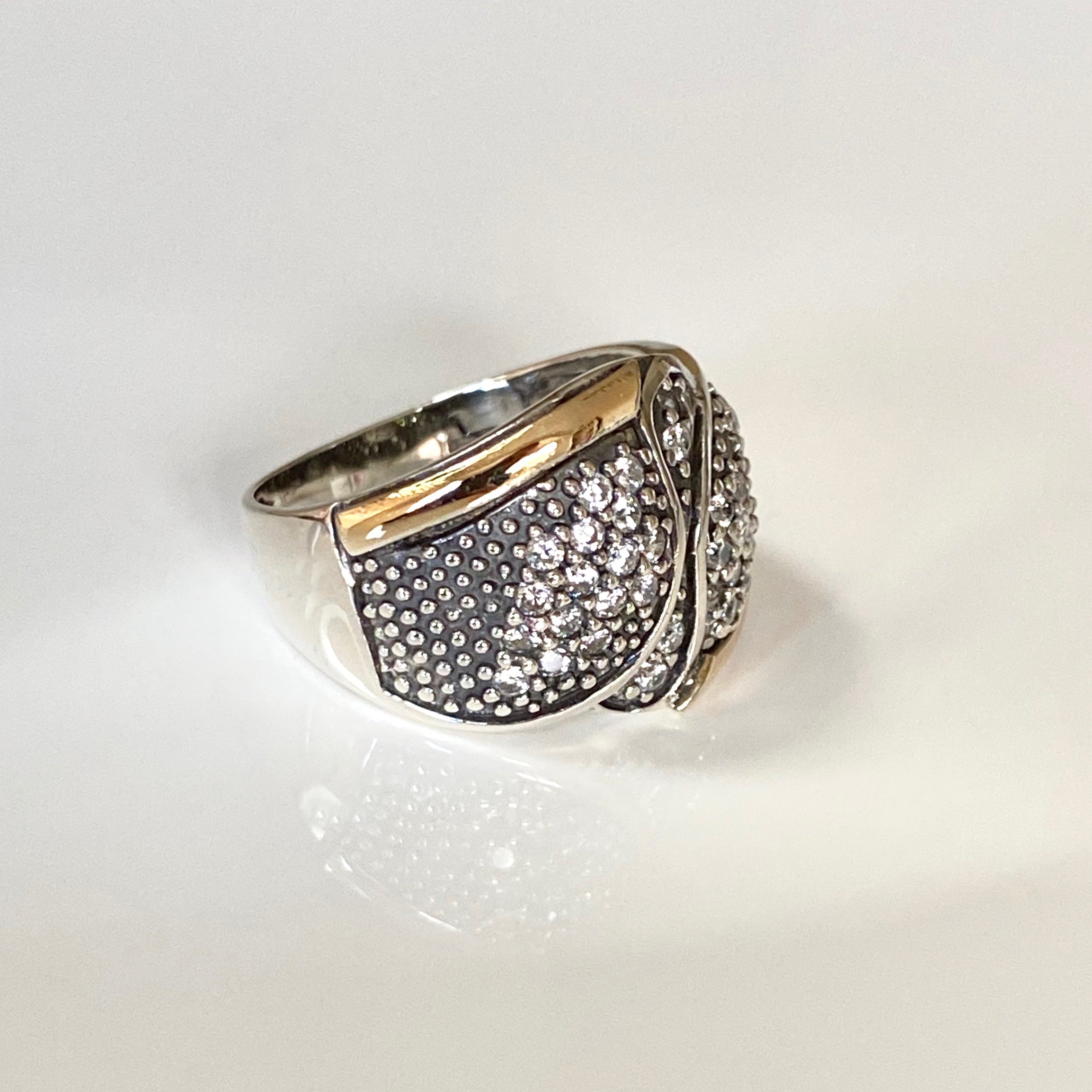 ROSE RING - Sterling Silver & 14k Yellow Gold-Tayroni