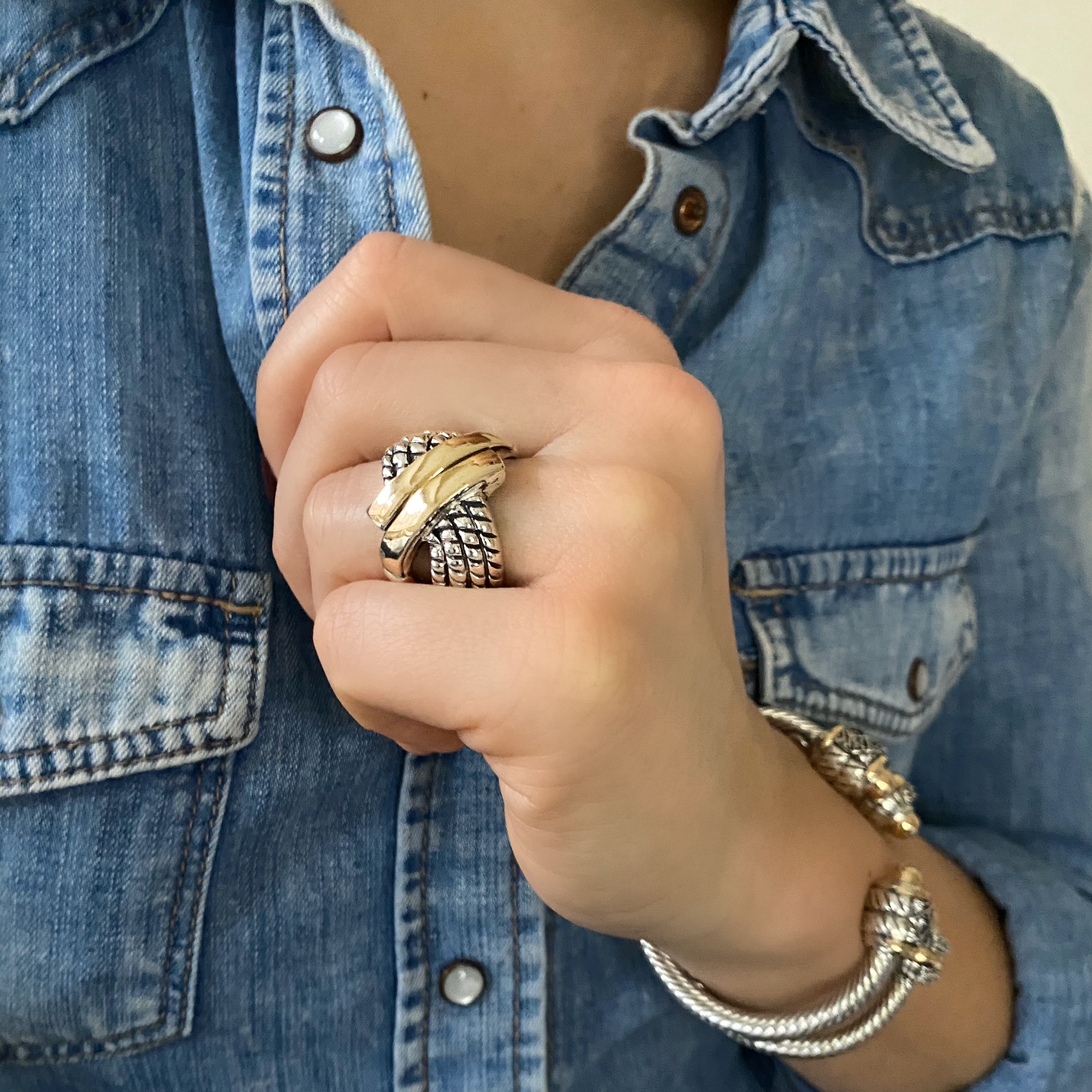 SAILOR RING - Sterling Silver & 14k Yellow Gold-Tayroni
