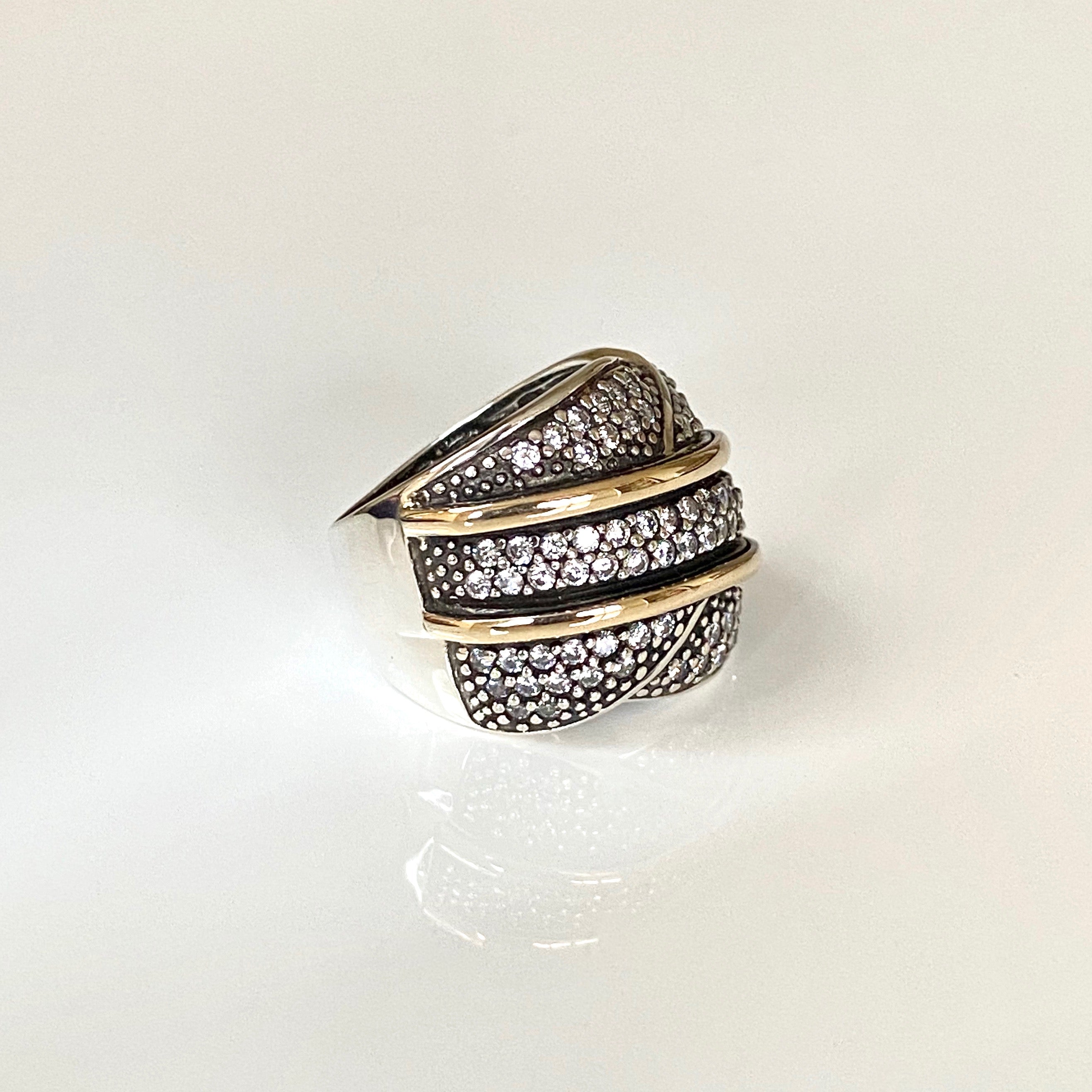 SIRENUSE RING - Sterling Silver & 14k Yellow Gold-Tayroni