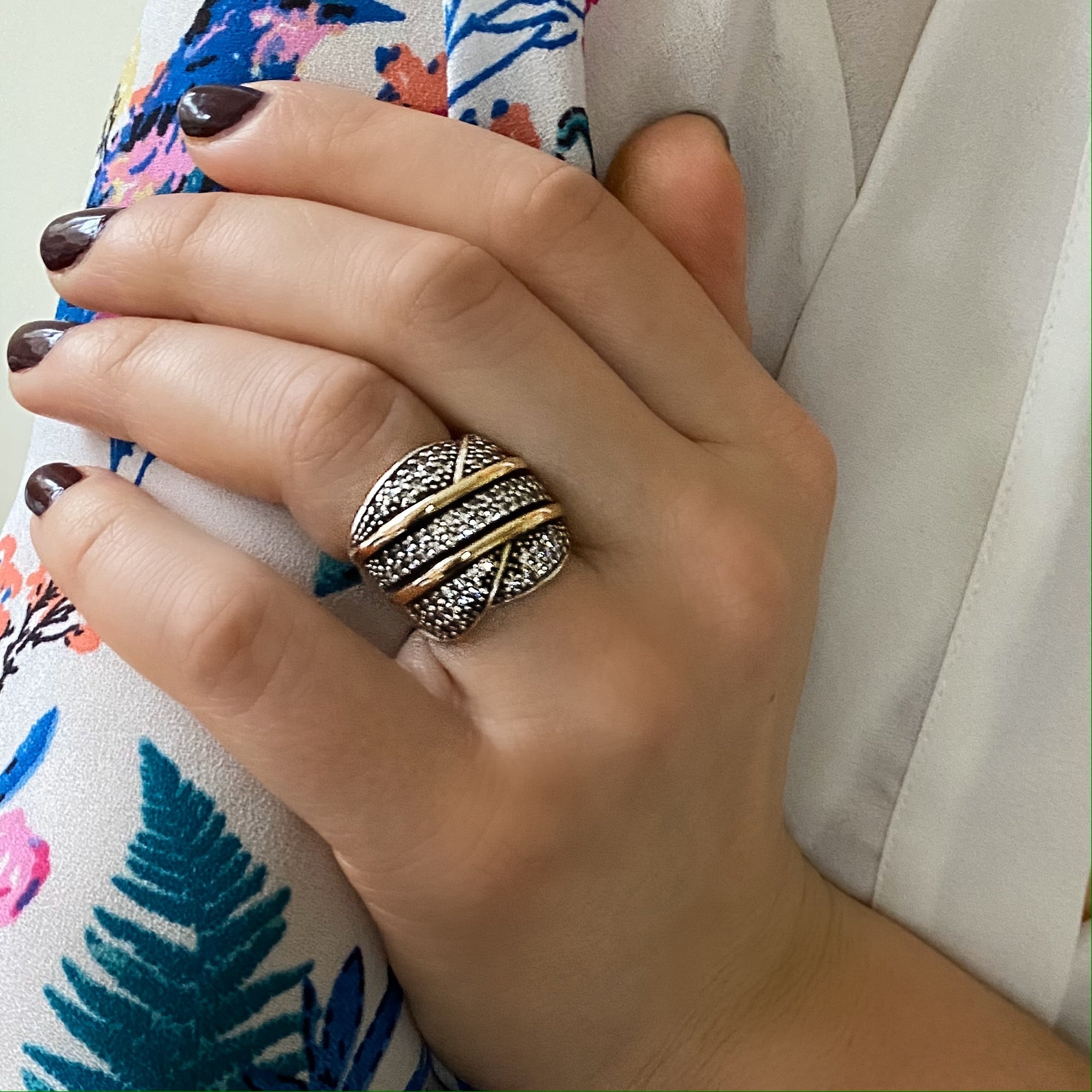 SIRENUSE RING - Sterling Silver & 14k Yellow Gold-Tayroni