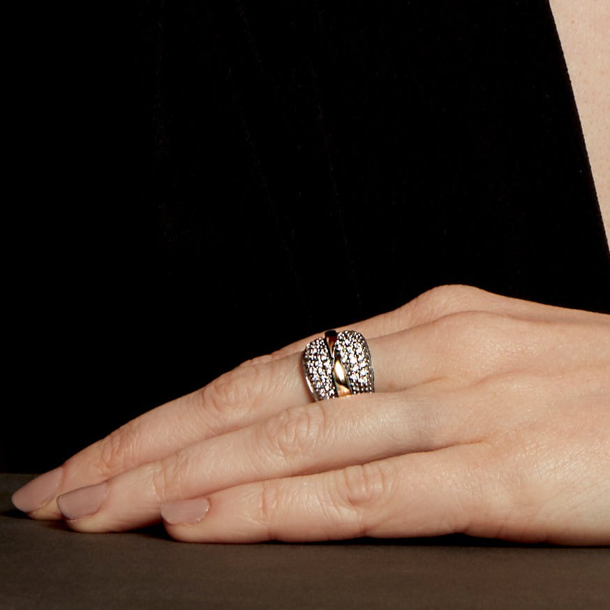SIRIUS RING - Sterling Silver & 14k Yellow Gold-Tayroni