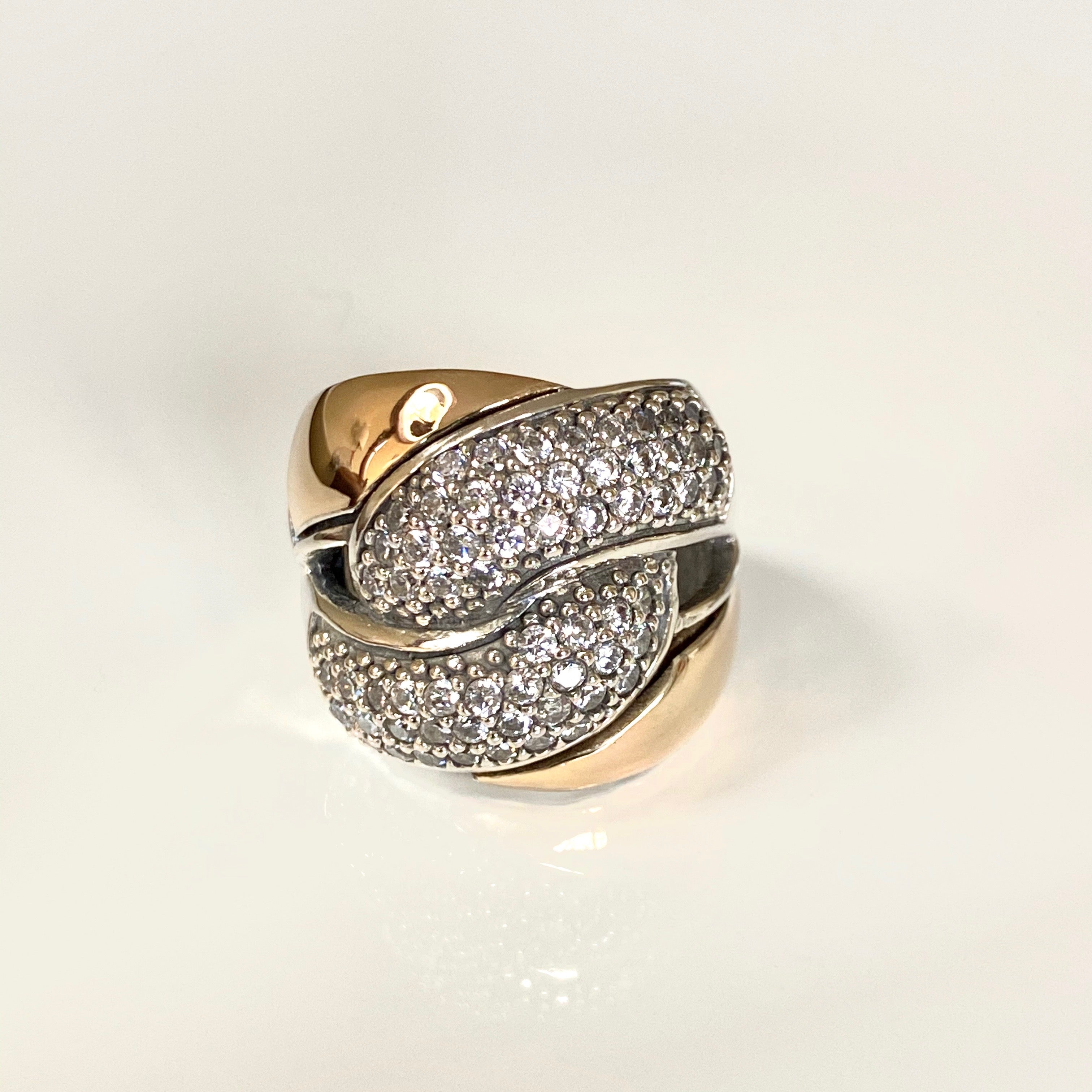 SOLAR RING - Sterling Silver & 14k Yellow Gold-Tayroni