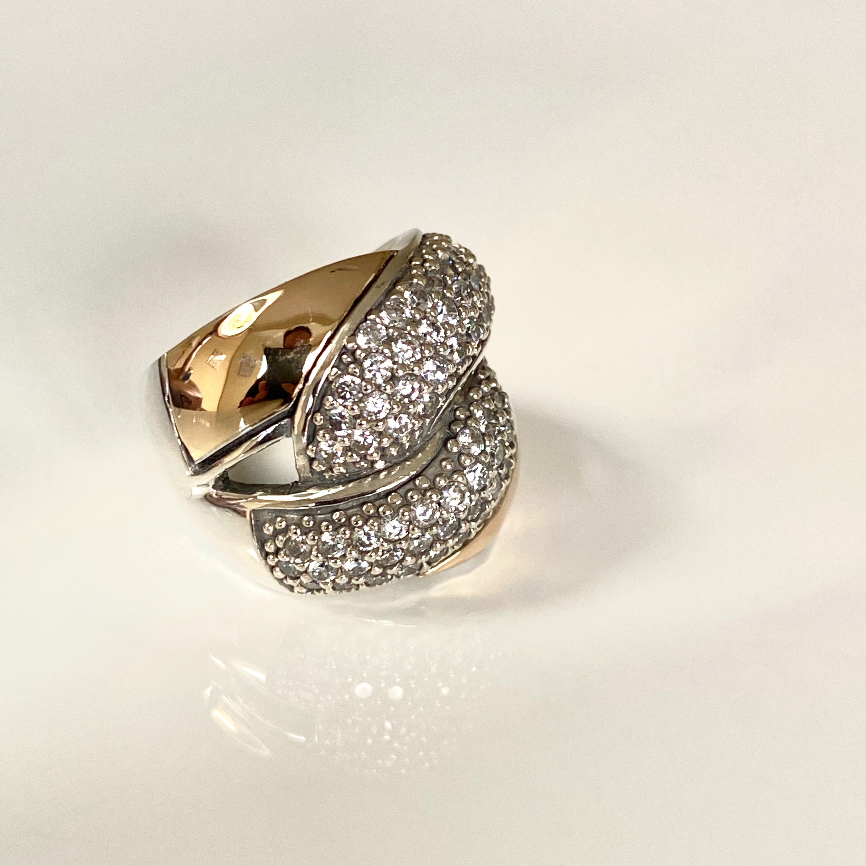 SOLAR RING - Sterling Silver & 14k Yellow Gold-Tayroni