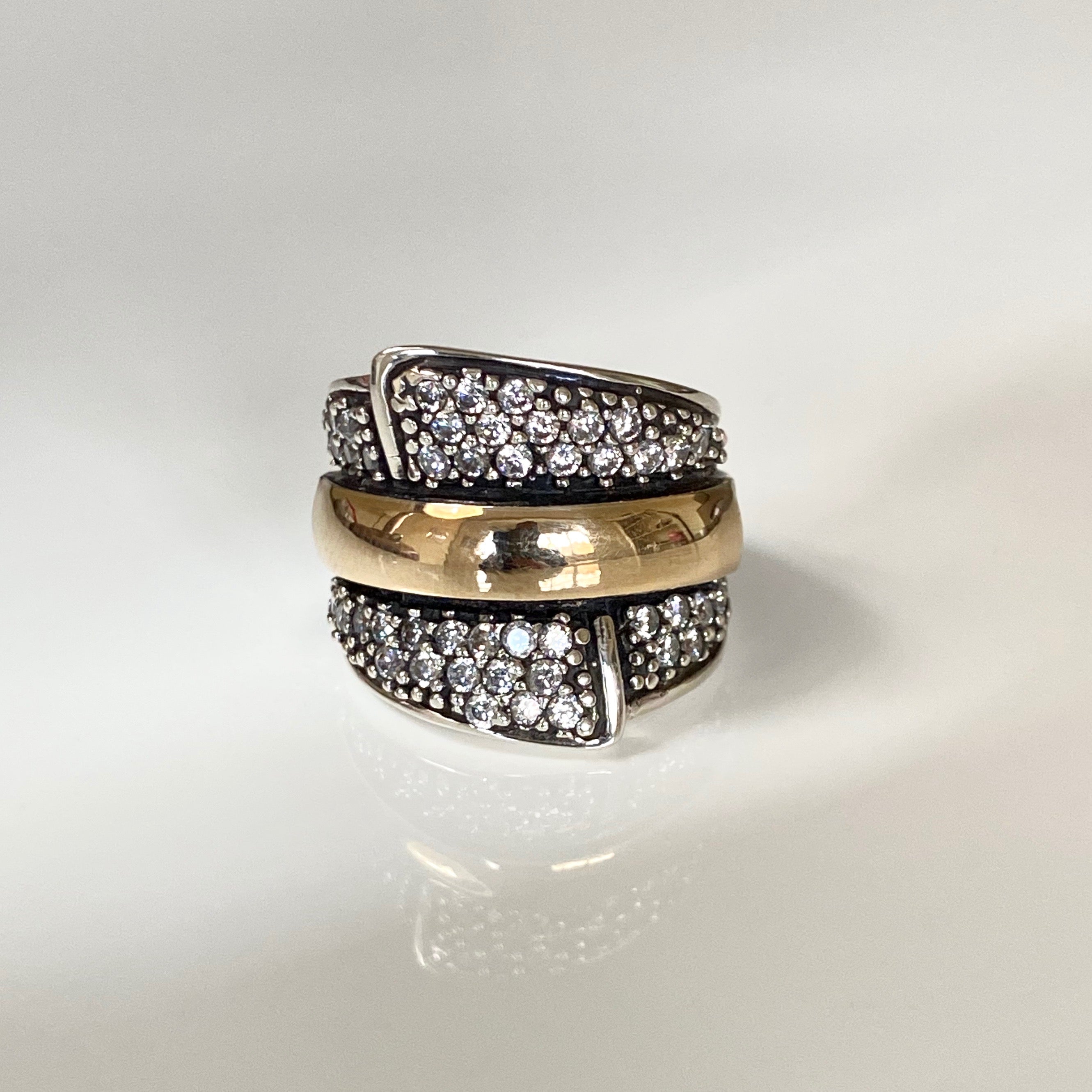 SUNSET RING - Sterling Silver & 14k Yellow Gold-Tayroni