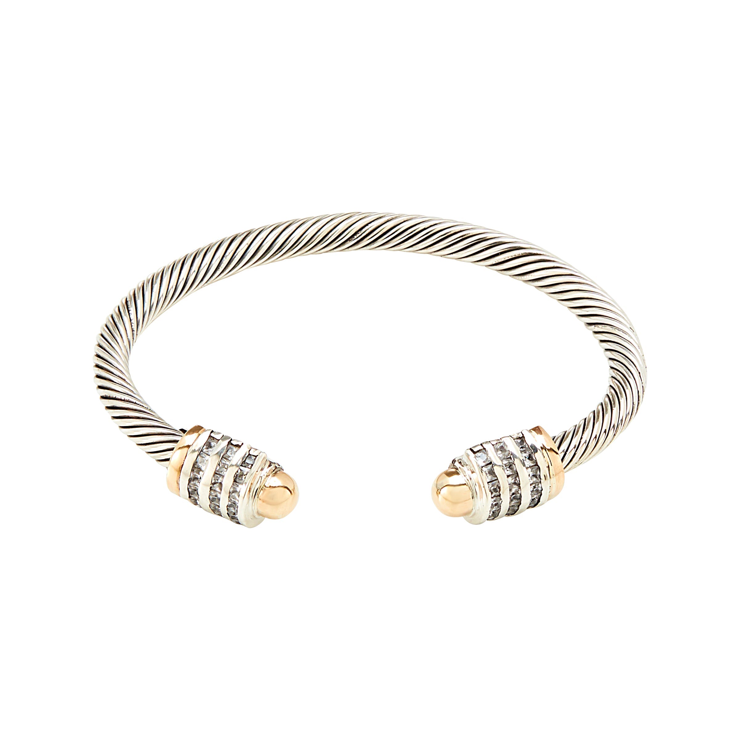 TRINITY CUFF BRACELET - Sterling Silver & 14k Yellow Gold-Tayroni